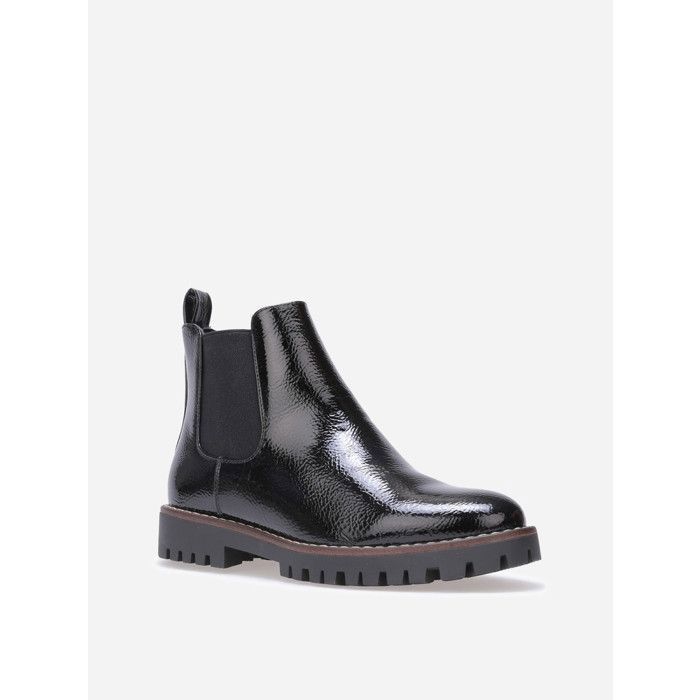 La Modeuse-Bottines-Bottines Chelsea vernies à semelle crantée