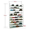 Etagère à Chaussures 10 Couches meuble range-souliers pour 50 paires Gris - 100 x 28 x 180 cm-3