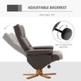 HOMCOM Fauteuil relax inclinable fauteuil de salon avec repose-pieds pouf coffre rangement revêtement synthétique couleur chocolat-3