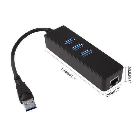 Adaptateur d'extension USB sur Ethernet RJ45 Cat5 Cat6, 1000 Mbit/s