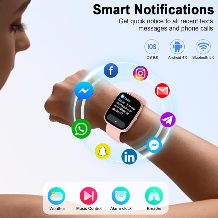 Montre Connectée Femme Homme, 1.91" HD Smartwatch Avec Appel