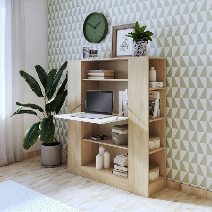 Etagère avec fonction bureau coloris puccini, pin anderson - Longueur ...