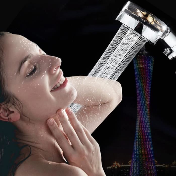 Pommeau De Douche Haute Pression à Hélice - Économie D'Eau 20% - Rotatif 360° - Avec Filtres Coton PP - Connecteur Universel 2 Cm