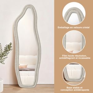Grand miroir gravé georges n°835 - bon état Couleur gris