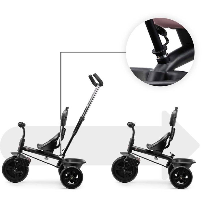 Kinderkraft Freeway 2 – Tricycle évolutif 9 Mois-5 Ans, Siège Rotatif 360°, Frein Central, Harnais 3 Points