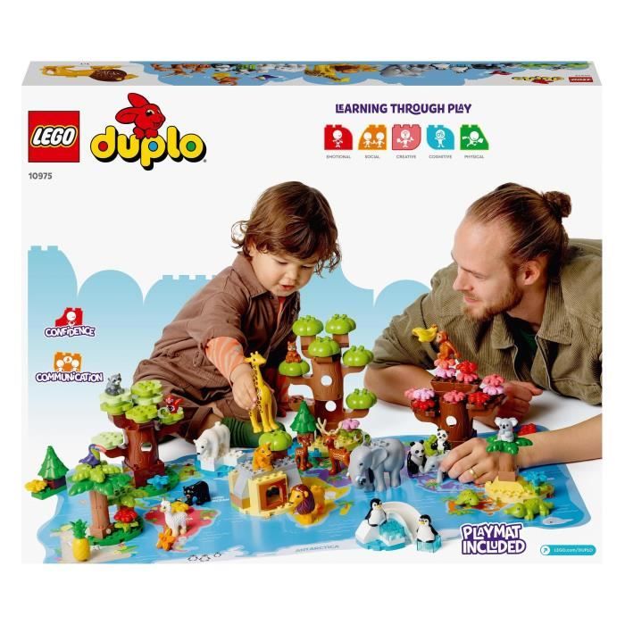 LEGO® 10975 DUPLO Animaux Sauvages du Monde, Jouet Éducatif dès 2