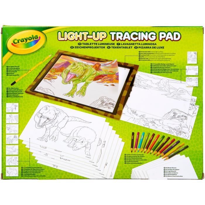 Tablette de Dessins Lumineuse - Dinosaures Crayola : King Jouet, Dessin et  peinture Crayola - Jeux créatifs
