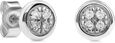 Bijoux pour Femmes Boucles d'Oreilles avec 8 Diamants 0.03 Ct Clous d'Oreilles en Or Blanc 9 Carats / 375 Or-0