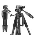 Neewer 142 centimètres Trépied Aluminium Portable Noir avec Tête Pivotante 3 Directions et Sac pour DSLR, DV Vidéo Caméscope, Charge-0