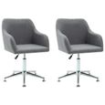 salle 2 Tissu pivotantes manger clair Gris de Chaises à vidaXL pcs 8kX0nwOP