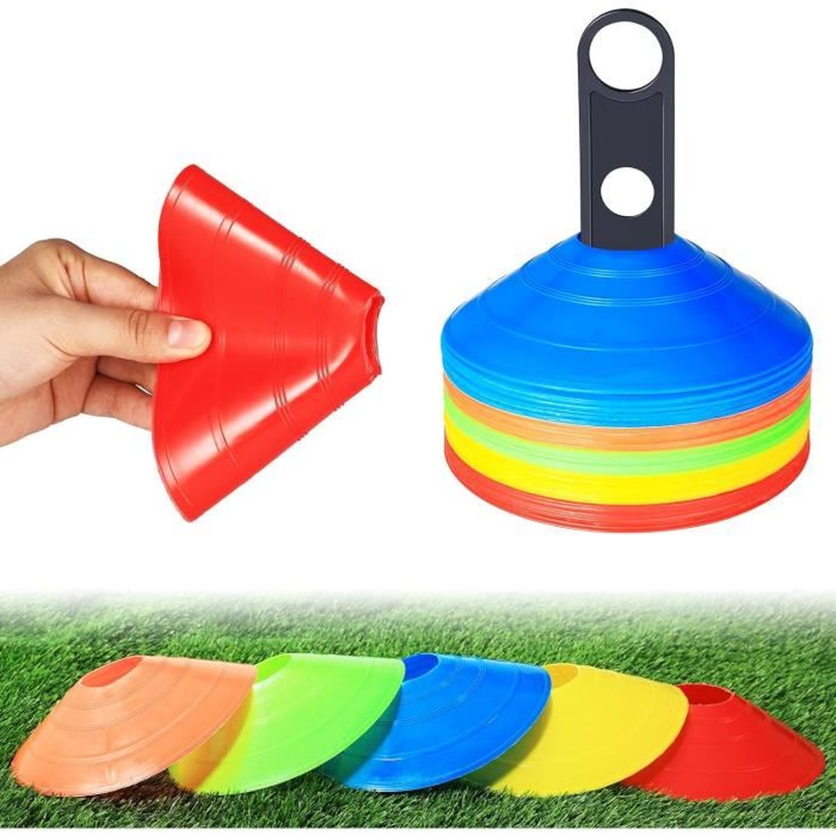 Lot de 50 Plot Football Entrainement, Plots de Marquage, Plots Sport ...