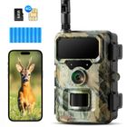 CAMPARK Caméra de chasse 4G 1080P 32MP, Vision nocturne, Grand Angle 130°, IP66 avec Carte SIM