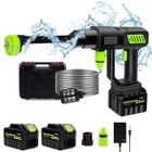 Nettoyeur haute pression sans fil- JOULLI- 120bar avec buse 6 en 1, nettoyeur haute pression alimenté avec batterie 1500 mAh*2
