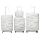 KONO Set de 4 Valise de Voyage (34/55/66/76cm) Ultra Légère Rigide Valise Cabine à 4 Roulettes et Serrure TSA&Portable Vanity Case,Blanc