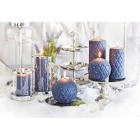 ARTmanFR - Bougies 'FLORENCJA MAT'Lot 6 PCS Bougies décoratives bleu