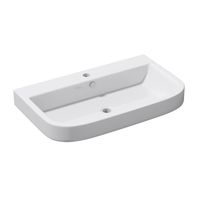 Mai & Mai Lave main évier vasque 80x48x15 cm en céramique blanc rectangulaire lavabo sans trop-plein à poser BR5021