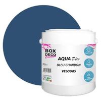 PEINTURE Teinte Bleu Charbon murale acrylique aspect velours Aqua Déco - 2,5L - 25m 