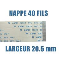 Nappe flexible plate /// 40 FILS - LONGUEUR 250mm - LARGEUR 20.5mm // ZIF WIRE TO BOARD - AWM - FPC RIBBON FLEX CABLE