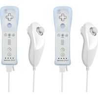 2X blanc manette Telecommande avec Motion Plus + Nunchuck Nintendo Wii