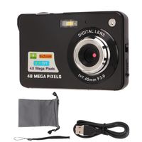 Qiilu appareil photo de poche Appareil photo numérique 4K avec écran LCD 2,7 pouces intégré à la lumière d'appoint 48MP 8x