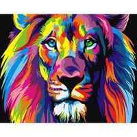 Bricolage Peinture par Numéros Lion Toile Impression Photo Mur Art Photo pour Salon-40x50cm-Sans Cadre - Style 24
