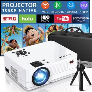 Vidéoprojecteur 1080P Projector with WiFi and Two-Way Bluetooth, F