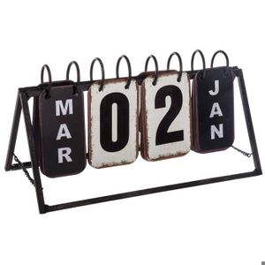 Calendrier Perpétuel En Bois à Peindre Avec Diamants - DIY Art Diamant 13 Chats - Cadre Rotatif Manuel, Décoration De Table - Kit Complet Fourni - 1