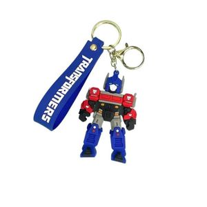 FIGURINE - PERSONNAGE Anime Transformers Keychain Action Figures Optimus Prime Bumblebee Car Key Cartoon Cartoon Doll Poll Pendants