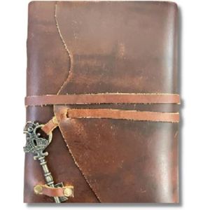 CARNET DE NOTES Vintage Meraf Leather Journal With Key - Antique H