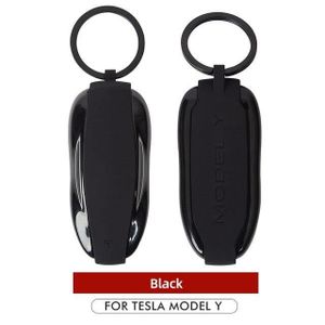 Exquis Compatible Tesla Model 3 Y Cuir Voiture Porte-clés Protecteur Housse  Porte-clés Tesla Modèle 3 Y Accessoires Porte-clés Clip Card Holder
