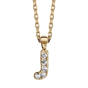 CHAINE au CHOIX Pendentif Initiale Lettre J Plaqué Or ZIRCO