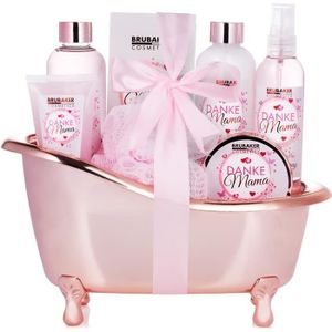 GEL - CRÈME DOUCHE BRUBAKER Cosmetics - Coffret de bain & douche - Merci Maman - Roses Vanille - 8 Pièces - Baignoire décorative