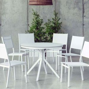 Ensemble table et chaise de jardin Salon de jardin en aluminium et textilène Giglio