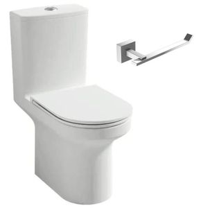 WC - TOILETTES JACOB DELAFON Pack WC au sol blanc sans bride Elite avec abattant extraplat fermeture douce avec porte-rouleau moderne