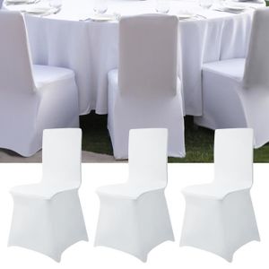 20 Housses De Chaise Jiaorui Blanc - Élastique Universel Pour Mariage, Fêtes Et Événements
