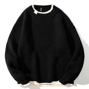 PULL Pull Homme Tricoté Manches Longues Col Arrondi Cou