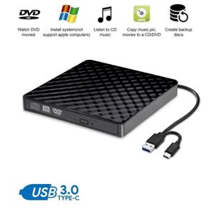 Rodzon Lecteur CD DVD Externe USB 3.0, Graveur CD/DVD /-RW/ROM Transmission  à Grande Windows 10/8 / 7 / XP/Vista/Linux/Mac OS : : Informatique