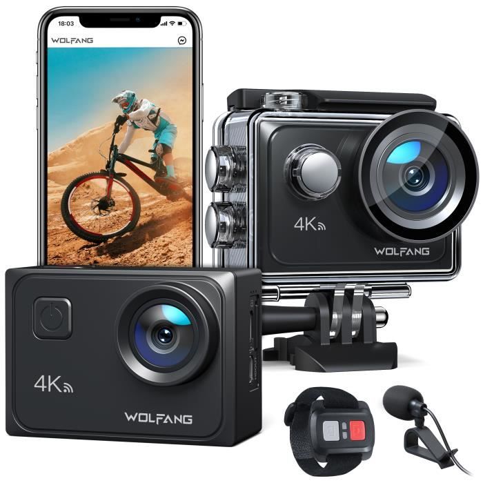 GOOKAM Caméra Sport 4K 30fps WiFi, Caméra Étanche 40M avec 170°Grand-Angle  Microphone Externe 2.4G Télécommande, EIS avec 2 Batteries 2 x 1050 mAh et  Kit d'Accessoires - GO 2 en destockage et