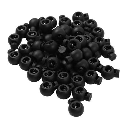 100 Bloqueurs De Cordon Noirs - 6 Styles + Corde 15m - Pour Vêtements, Sacs