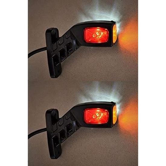 Feux Camion Feux Position Latérale LED VNVIS - Lot De 2 - 12V/24V Pour Camions Et Remorques - Rouge/Blanc/Orange Feu Gabarit Remorque