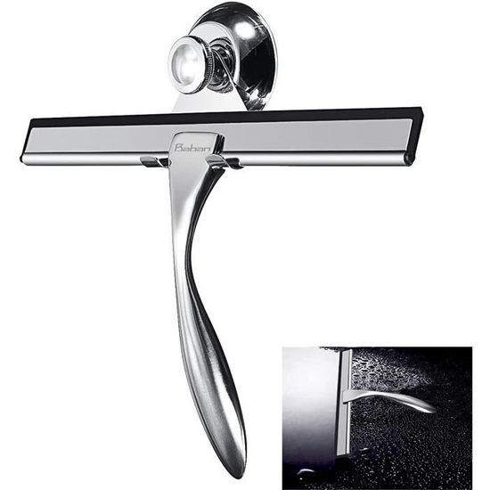Raclette De Douche En Acier Inoxydable Avec Crochet à Ventouse Solide