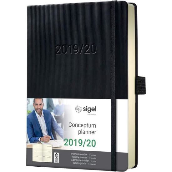 Agenda Semanal SIGEL Conceptum 2021 - Tapa Dura, 10.8x15.1 Cm, Gris-Prado, Con Portabolígrafos Y Cierre De Goma