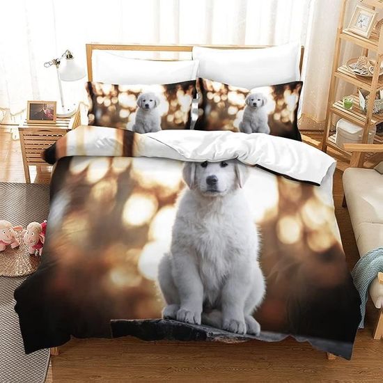 Housse de Couette 140x200cm Enfant Chat 3D Imprimé Fille Parure de lit