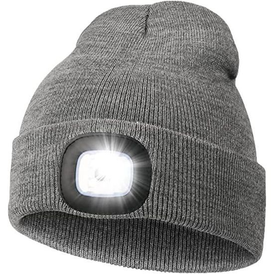 RANCOVY Bonnet LED Rechargeable USB - Chapeau Lumineux 3 Niveaux Pour Hommes Et Femmes