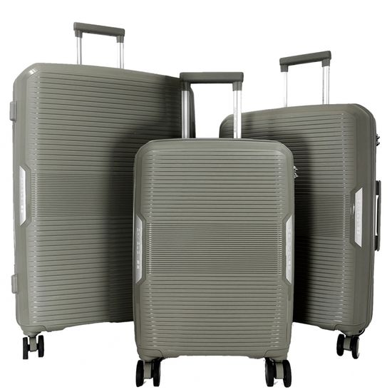 Set 3 Valises Rigides Pierre Cardin Alpha – Cabine 35L, Moyenne, Grande – 8 Roues, Cadenas, Extensible – Bleu Métallisé - 3