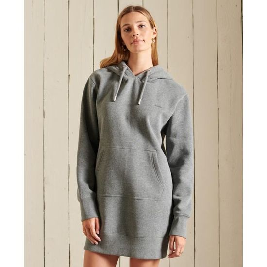 Robe sweat a capuche brodee femme Superdry Vintage Logo anthracite intense chine Anthracite intense chine Cdiscount Pret a Porter