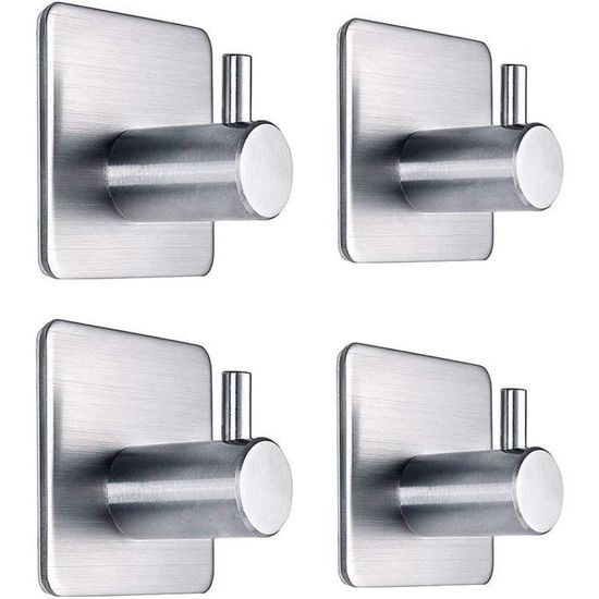 Lot De 2 Crochets Muraux Dorés Auto-adhésifs - Laiton, Sans Perçage, Pour Porte, Salle De Bain, Cuisine