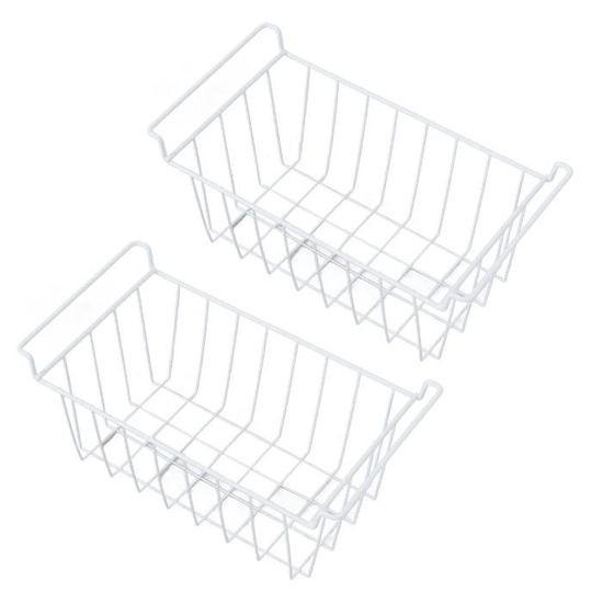 Lot De 2 Bacs De Rangement Pour Congélateur, Bacs De Rangement Pour Panier De Réfrigérateur, Paniers En Fil Métallique Avec Poignées Pour Congélateur Coffre De (49.5x24.5x20cm