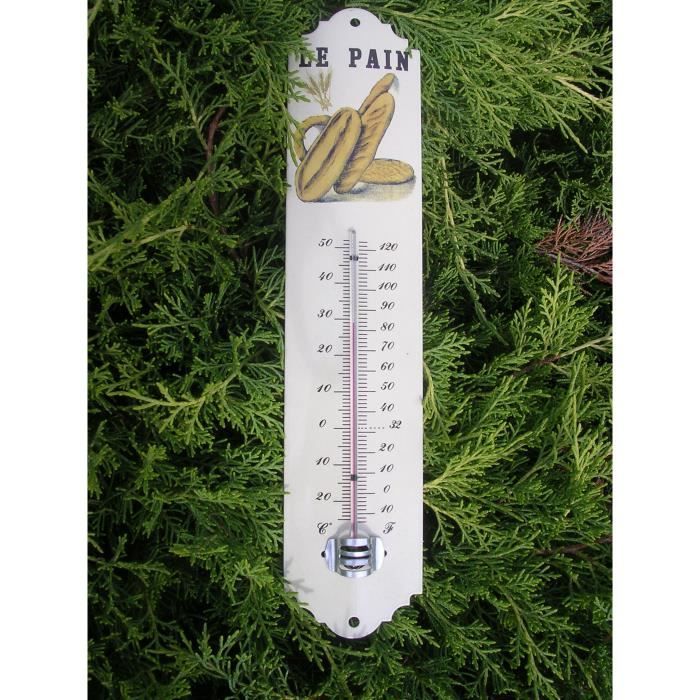 Thermomètre Émail Véritable 25 Cm – Pot De Fleurs – Arémail Emalia – France