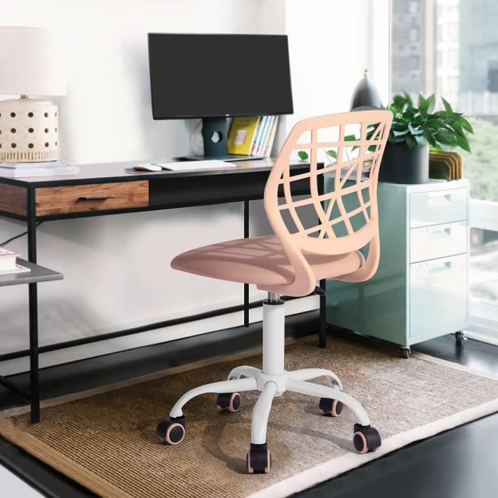 Chaise de bureau à roulettes Rose - Hauteur d'assise 40*45*75-85 cm